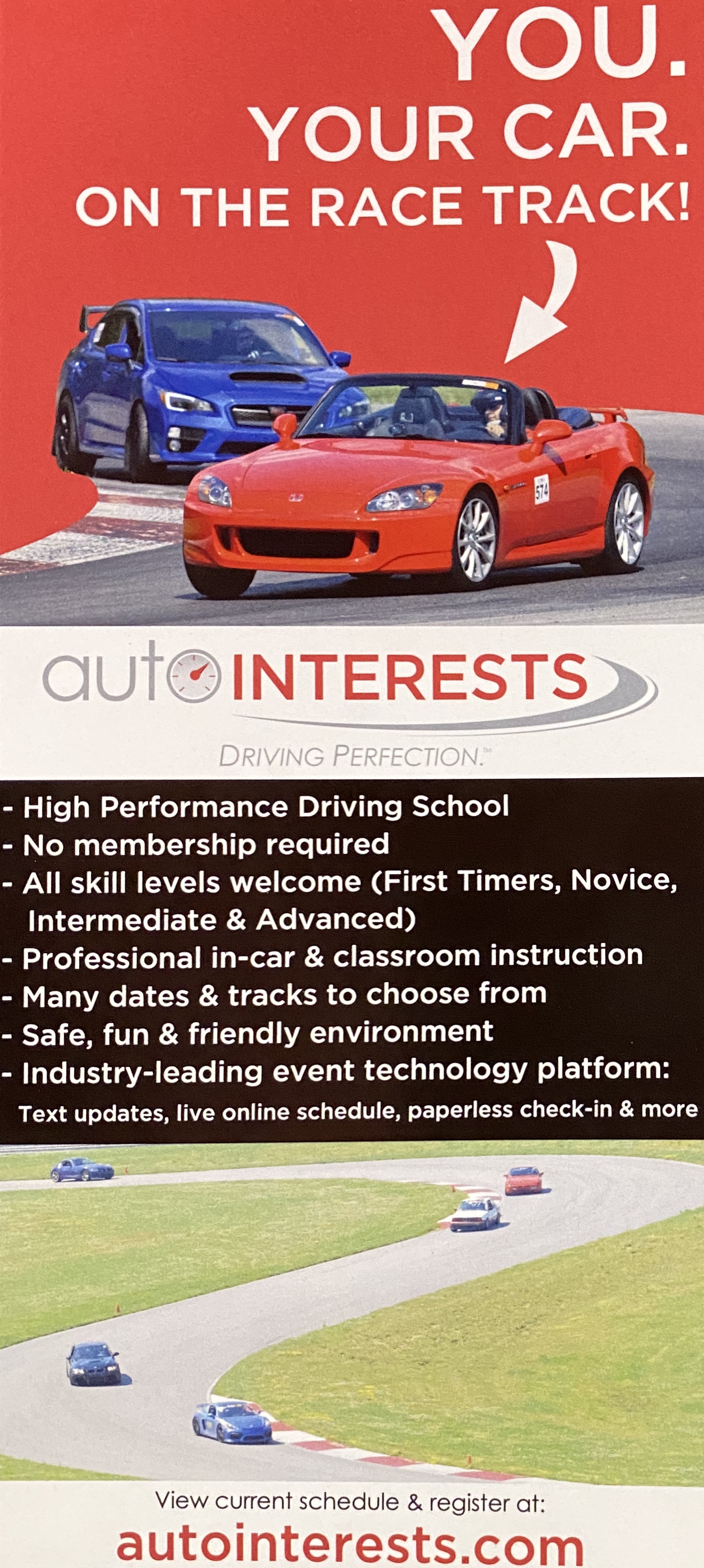 You, your car, on the race track!